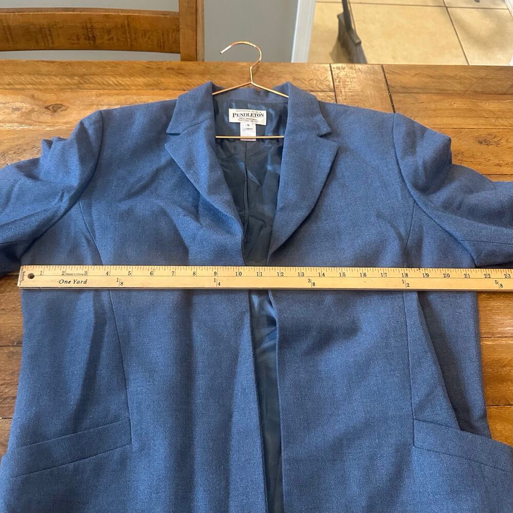 Pendleton 100% virgin wool blue blazer lined size 16 - Picture 5 of 5